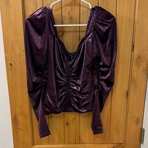 Express Deep Purple Ruched Blouse